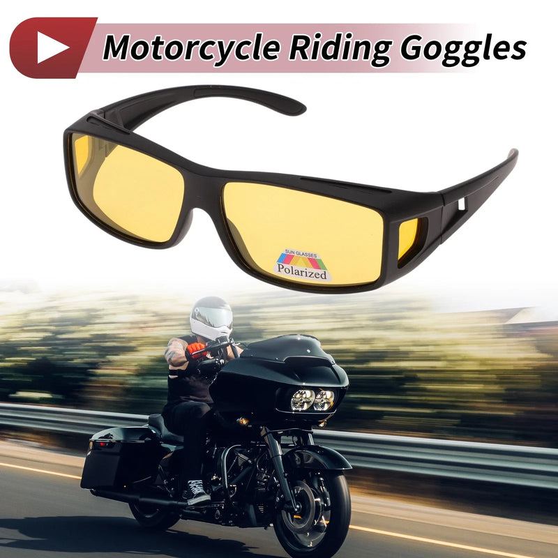 Motorcycle 1x Motorcycle Goggles Riding Yellow Lens Black Frame