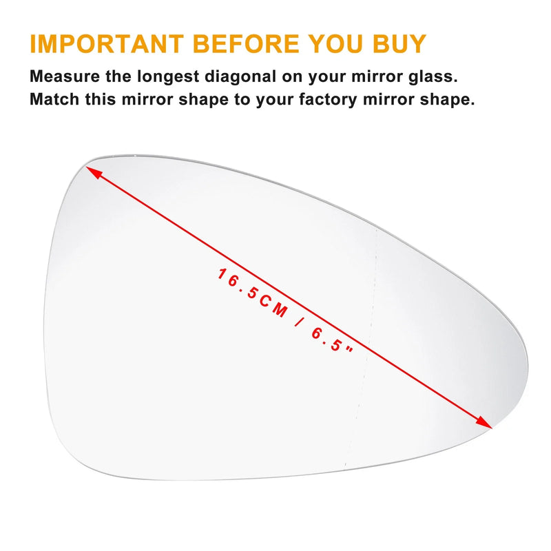 Porsche Panamera Right Side White Mirror Glass Back Heated (2009-2015)