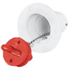 White Boat Deck Filler Fuel 38mm Red Cap with Seal & Chain