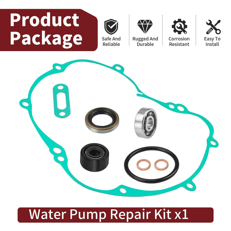 Kawasaki KX80 KX60 Water Pump Rebuild Kit Gasket Bearing Seal (1985–2003)