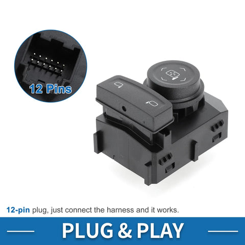Chevrolet Silverado 1500 Suburban Tahoe Plastic Black Car Mirror Switch