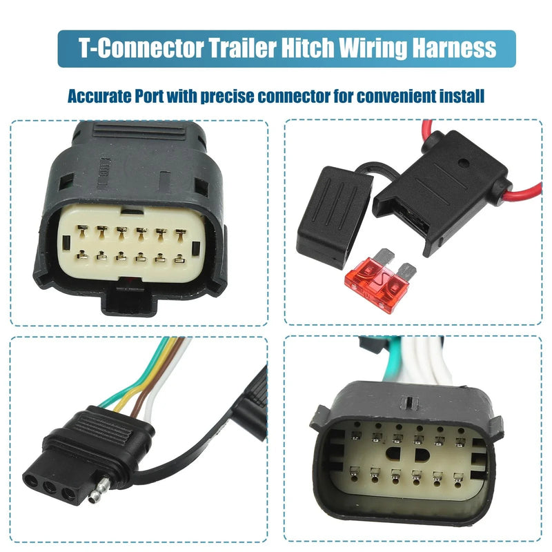 Jeep Wrangler JL Gladiator 4 Pin Trailer Towing Wiring Harness Kit (2018-2023)