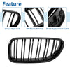 BMW F06 Black Pair Hood Kidney Grill Front Grille Cover (2012-2018)
