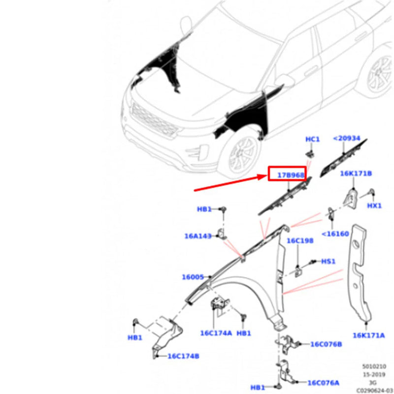 Land Rover Range Rover Evoque Fender Molding (2019-2023)