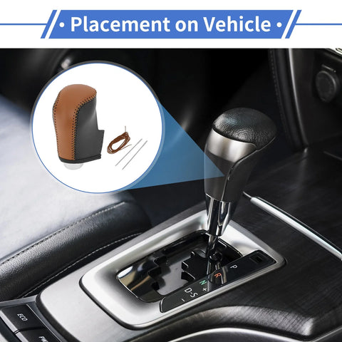 Mazda 3 (2014-2018) Brown Faux Leather Car Gear Shift Knob Cover 1 Pc