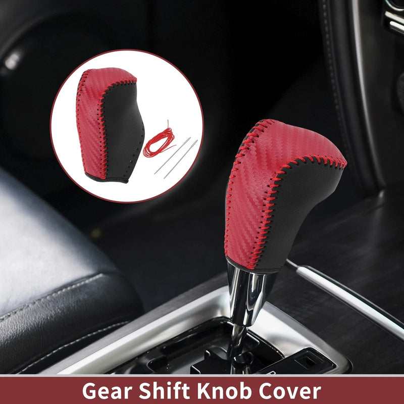 Toyota Corolla 1Pc Gear Shift Knob Cover Red Faux Leather (14-18)