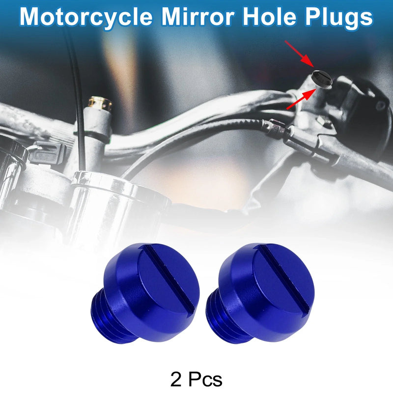 Motorcycle Motorcycle Mirror Hole Plugs Right Hand M10x1.25 Blue Screws
