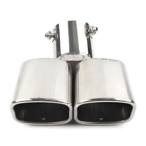Car - Chrome Throat Tailpipe Dual Exhaust Pipe Tail Muffler Tip