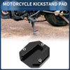 1 Set Motorcycle Kickstand Pad Aluminum Alloy Black