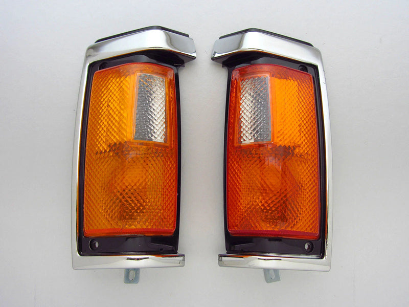 Nissan Navara D21 Pickup Chrome Corner Light Signal Indicators (1986-1989)