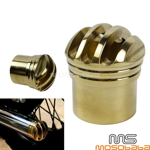 Custom Chopper Bobber 1.75" Brass Exhaust Tip (Universal)