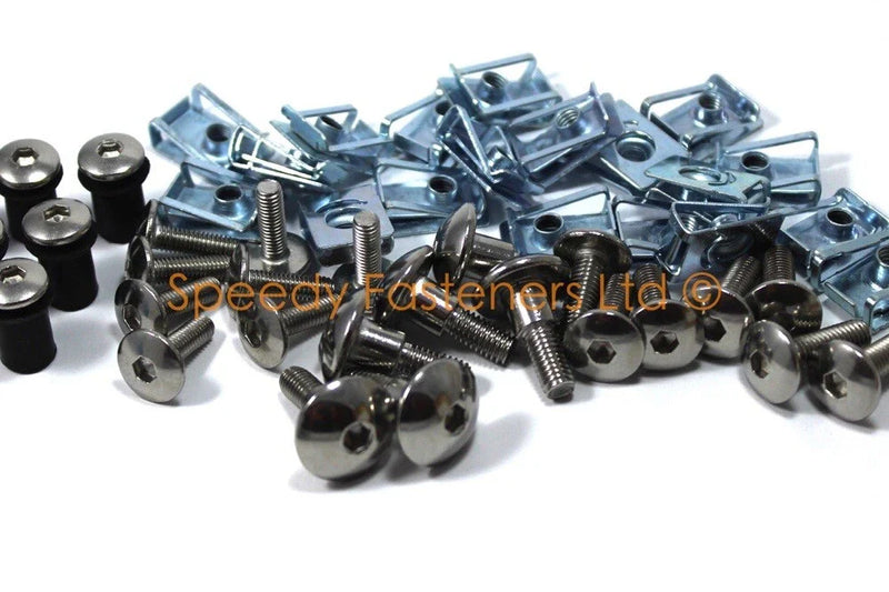 Suzuki TL1000S Stainless Steel Fairing & Windscreen Bolt Clip Set
