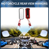 Motorcycle M8/M10 Rear View Mirror Handlebar Mirror Red Aluminum Plastic