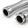 2 x Silver Tone Chrome Metal Sharp End Motorcycle Throttle Hand Handlebar Grip