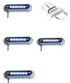 Boat LED Underwater Light Blue 12V Stainless Steel 316G Cover 4 Pack Bright