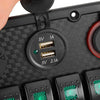 Car Boat Marine RV Truck Green LED 8 Gang Toggle Rocker Switch Panel