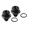 Black Aluminum AN6 Flare to 6AN ORB Male Fitting Adapter w/ O-Rings
