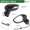 Ford Fiesta Mk7 Electric Adjust Black Left Side Door Mirror Replacement (2017-2023)