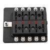 Marine 12V 10-Way Blade Fuse Holder Box with LED Indicator (N/A)