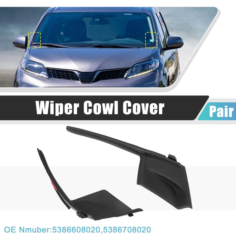 Toyota Sienna Pair Windshield Wiper Cowl Covers (2011–2020)