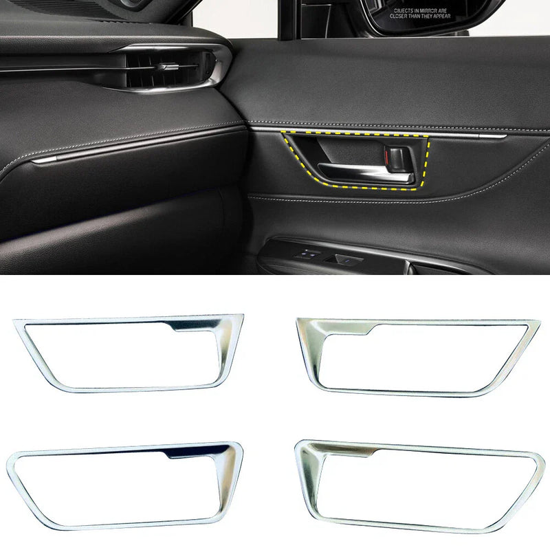 Toyota Harrier Venza Steel Interior Door Handle Cover Trim Silver (2020-2024)
