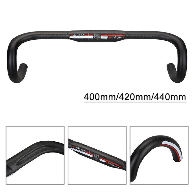 Road Bike - Compatible with Various Models Carbon Fiber Drop Bars 31.8mm