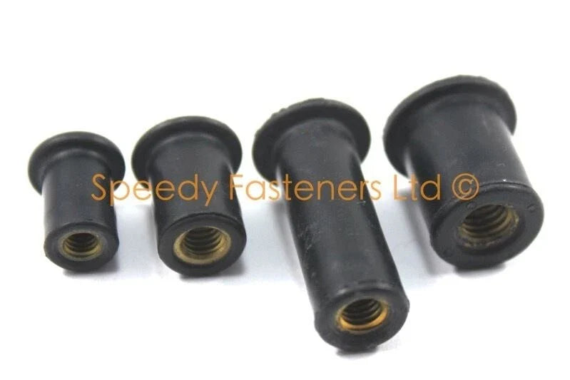 Well Nuts 8mm M4, 10mm M5, 13mm M6 Rubber Wellnuts Wall Cavity Fixings