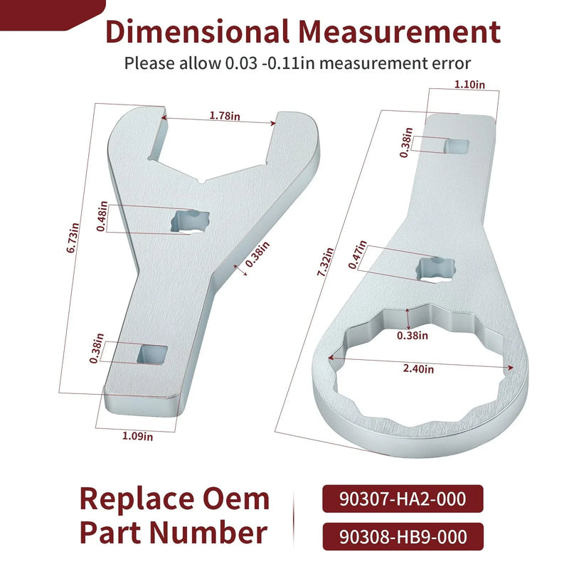 Honda TRX300X / TRX400X 2009-2014 2 Pack Rear Axle Nut Wrench Tool