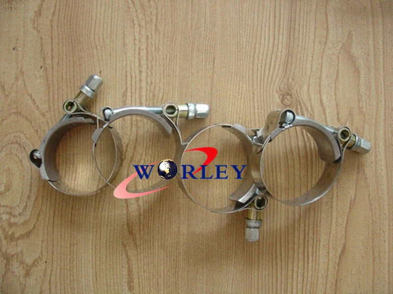 Universal 10 x 2.5" Turbo Pipe Hose Coupler T-Bolt Clamps