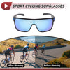 Goggles Motorcycle Riding Blue Lens Black Frame Tri-Acetyl Cellulos TR90