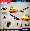 Yamaha PW Pee Wee 80 Stickers Decals Custom Graphic Kit BLAZE STYLE