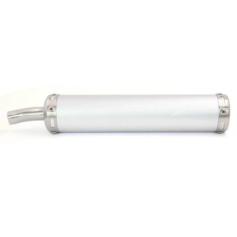 Universal Motorcycle Tail Exhaust Pipe / 280mmx60mm / Muffler Silver Tone