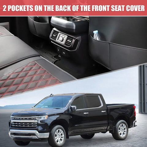 Chevrolet Seat Protector Black Red Front Seat Covers