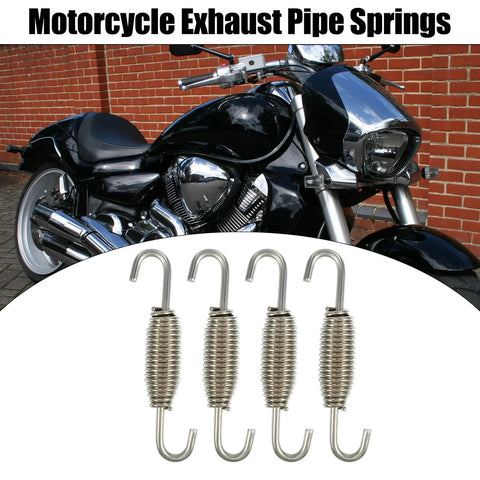 4 x 68mm 2.68" Motorcycle Muffler Exhaust Pipe Spring Universal Silver Tone