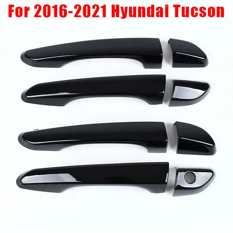 Hyundai Tucson Door Handle Cover Trim Glossy Pure Black (2016–2021)