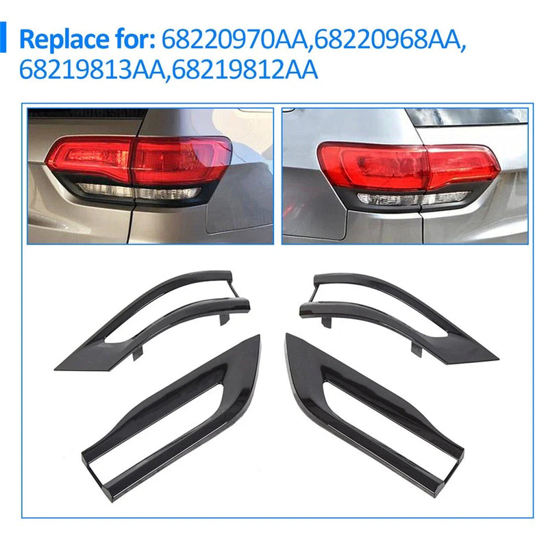 Jeep Grand Cherokee Gloss Black Tail Light Cover Trim (2014-2021)