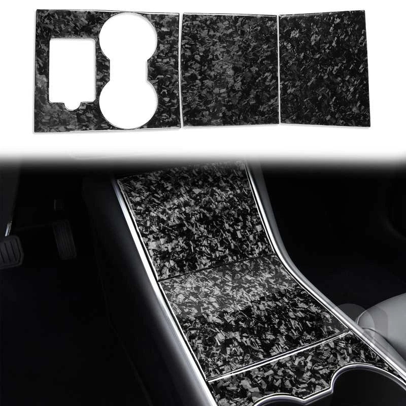 Tesla Model 3 2017-2022 Forged Carbon Fiber Center Cup Holder Panel Trim