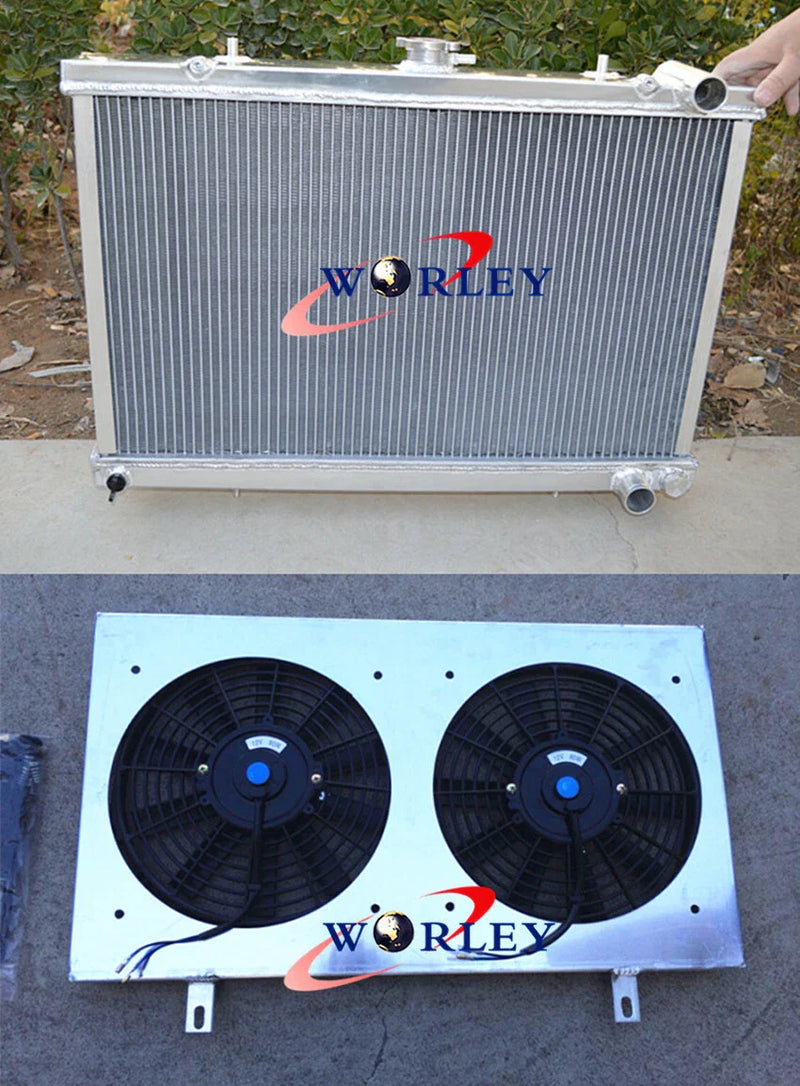 Nissan Skyline S13 R32 Aluminum Radiator & Shroud & Fans (1989-1994)