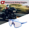 1 Pc Motorcycle Riding Goggles Light Gray Lens Blue Frame PC Cycling Sunglasses