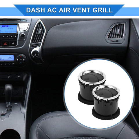 Ford Fusion (2006-2009) Black Silver Tone ABS 2 x Center Dash A/C Outlets