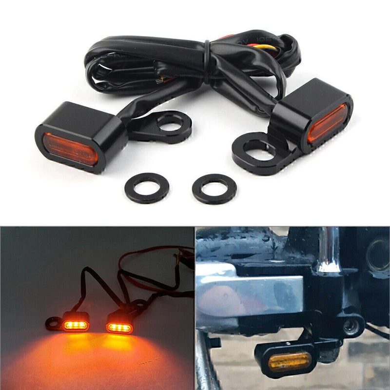 Harley Dyna Black Front Turn Signal Lights (1996-2017)