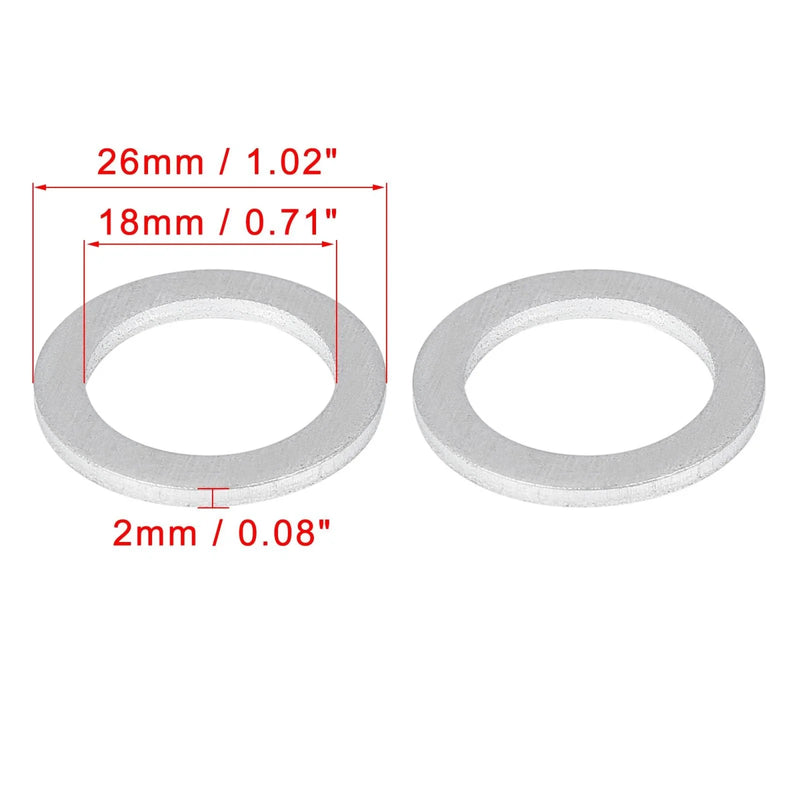 Honda 20 x M18 Silver Tone Oil Drain Plug Gaskets (90471-PX4-000)