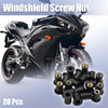 Motorcycle 20pcs M5 Black Rubber Windscreen Screws Bolts Nut