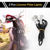 Car Motorcycle White Silver Tone 2 x License Plate Light 12V Led Tag Lamp