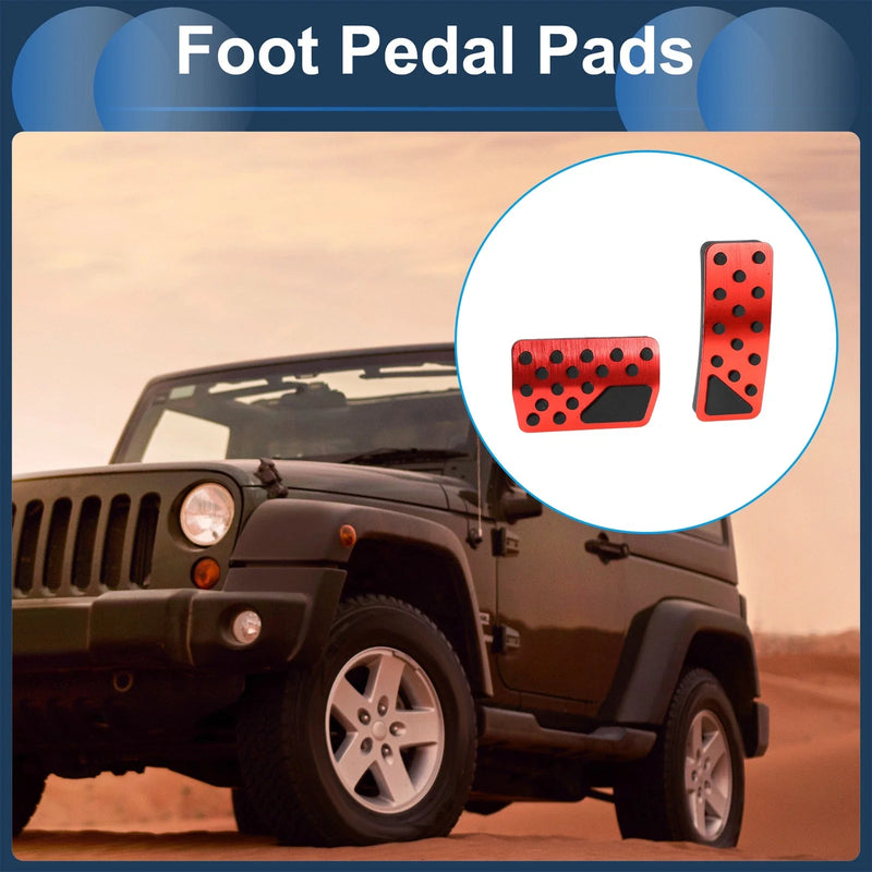 Jeep Wrangler (2018-2024) Red Automatic Foot Accelerator Pedal Covers
