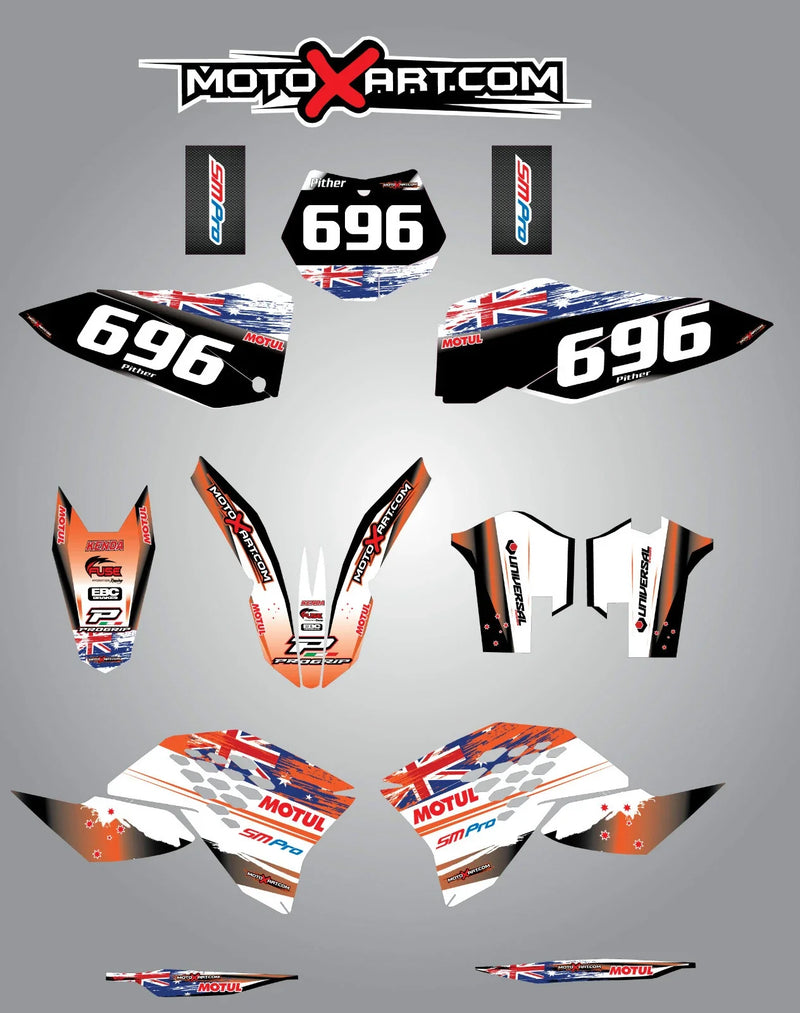 KTM 250 SXF (2007-2010) Stickers Custom Graphic Kit - AUSSIE PRIDE