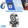 Automotive 2 x 10x30x9mm Double Rubber Sealed Deep Groove Ball Bearings