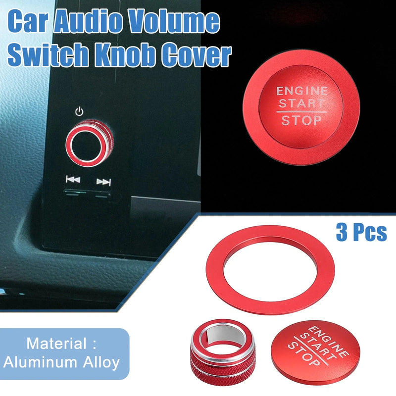 Honda Civic 3 x Media Volume Switch Knob Engine Start Button Covers (2022)