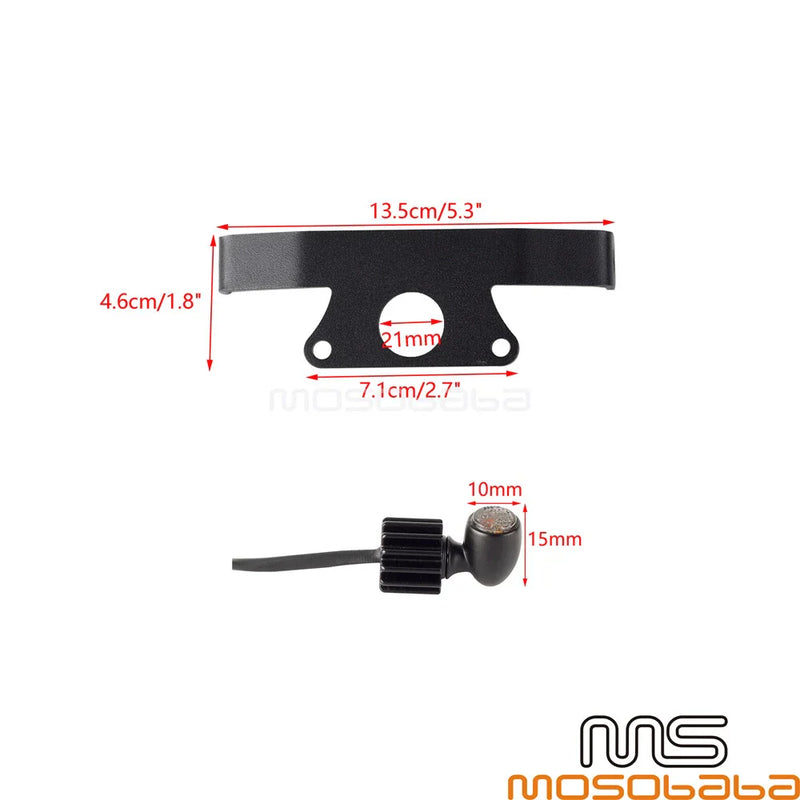 Harley Sportster S Mini Front LED Turn Signal Light w/Bracket (21-24)