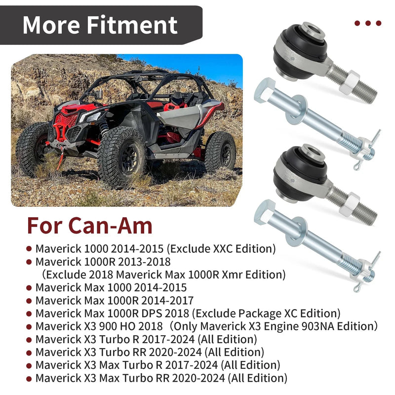 Can-Am Maverick X3 R RR Max R RR 4x4 DPS Tie Rod Ends Kit (2017–2024)
